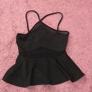 Black mesh top
